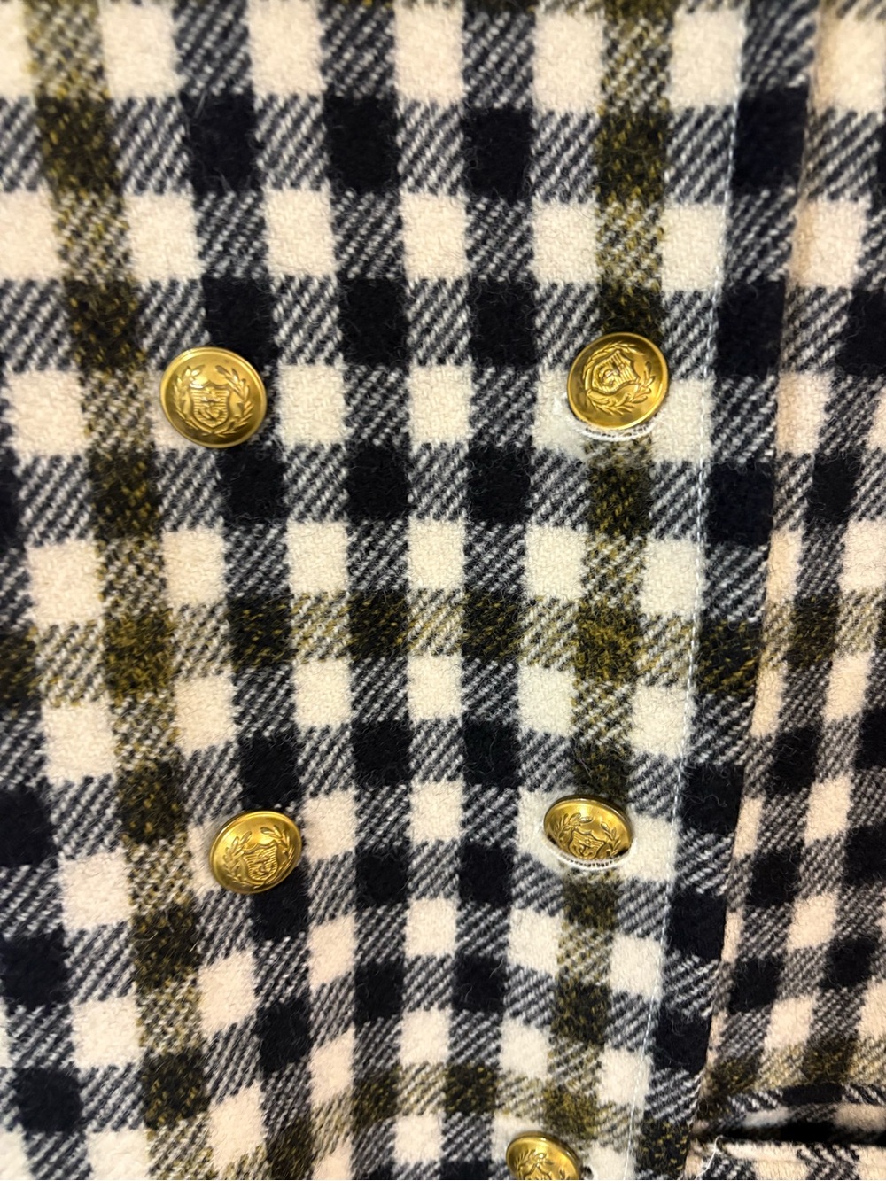 J.Crew Double Breasted Wool Coat in Cypress Black Ivory Oxford - Picture 3 of 11